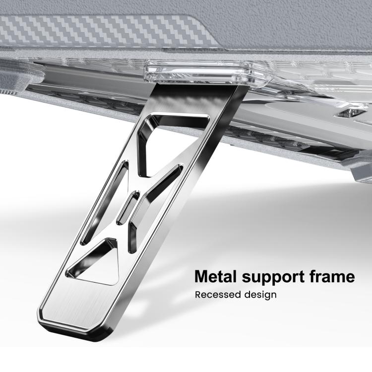 For MacBook Neo 13 inch 2026 A18 Pro A3404 PC Hybrid TPU Honeycomb Metal Stand Laptop Protective Case