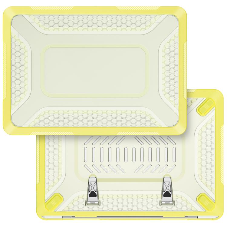 For MacBook Neo 13 inch 2026 A18 Pro A3404 PC Hybrid TPU Honeycomb Metal Stand Laptop Protective Case
