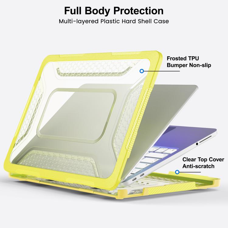 For MacBook Neo 13 inch 2026 A18 Pro A3404 PC Hybrid TPU Honeycomb Metal Stand Laptop Protective Case