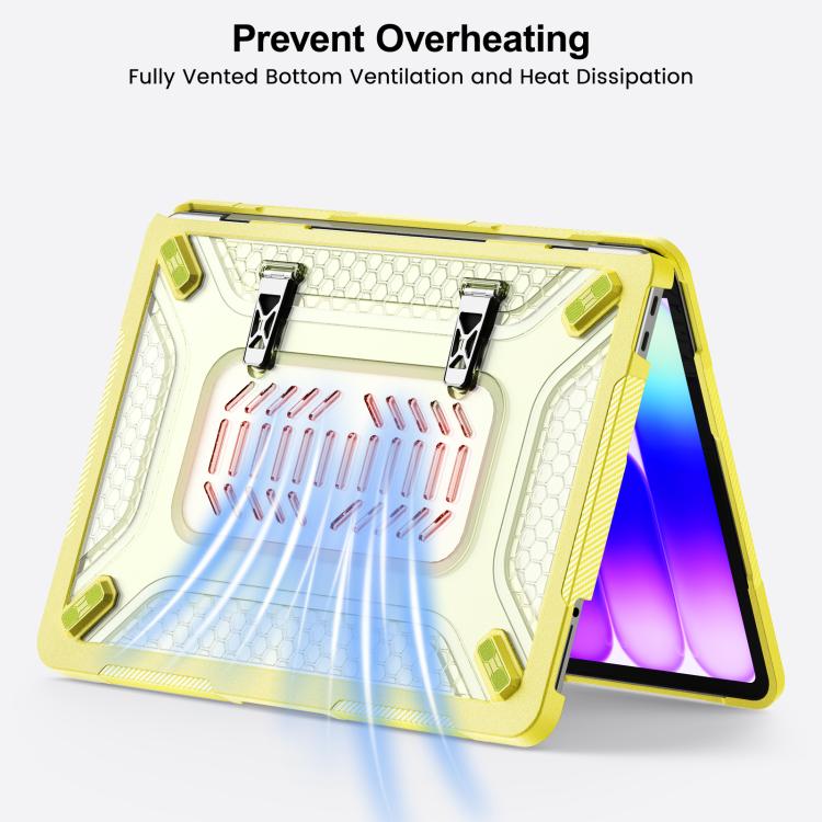 For MacBook Neo 13 inch 2026 A18 Pro A3404 PC Hybrid TPU Honeycomb Metal Stand Laptop Protective Case