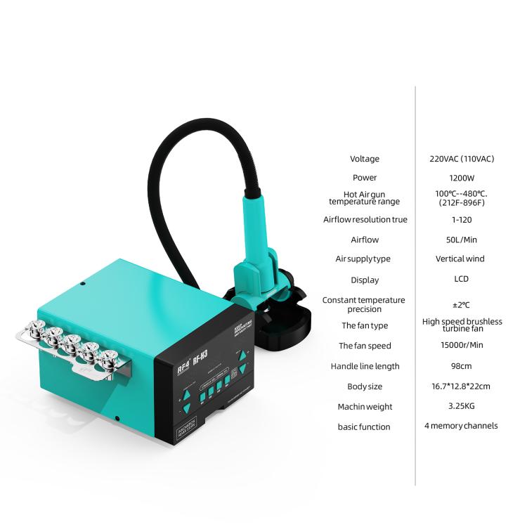 RF4 RF-H3 1200W 4 Memory Channels Hot Air Gun Digital Display Intelligent BGA Rework Station