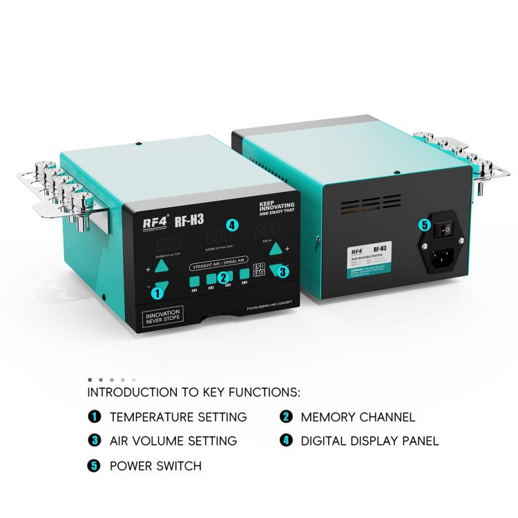 RF4 RF-H3 1200W 4 Memory Channels Hot Air Gun Digital Display Intelligent BGA Rework Station