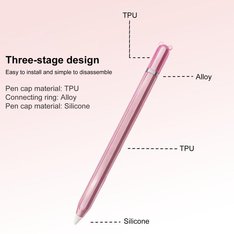 For Apple Pencil 2 / Pro Big Bear Transparent TPU Silicone Stylus Pen Protective Case
