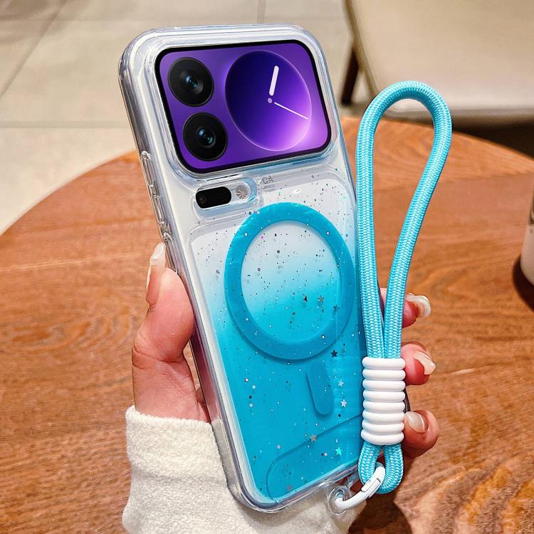 For Xiaomi 17 Pro Max Precise Hole Shockproof Gradient Epoxy Magnetic Phone Case With Lanyard