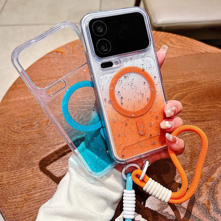 For Xiaomi 17 Pro Max Precise Hole Shockproof Gradient Epoxy Magnetic Phone Case With Lanyard
