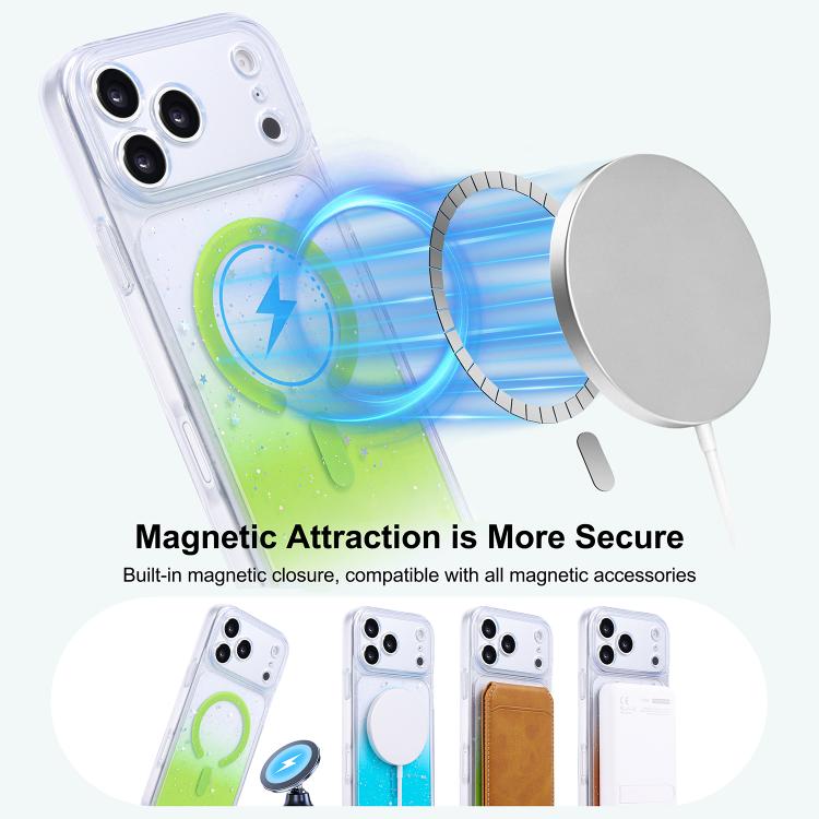 For iPhone 17 Precise Hole Shockproof Gradient Epoxy Magnetic Phone Case