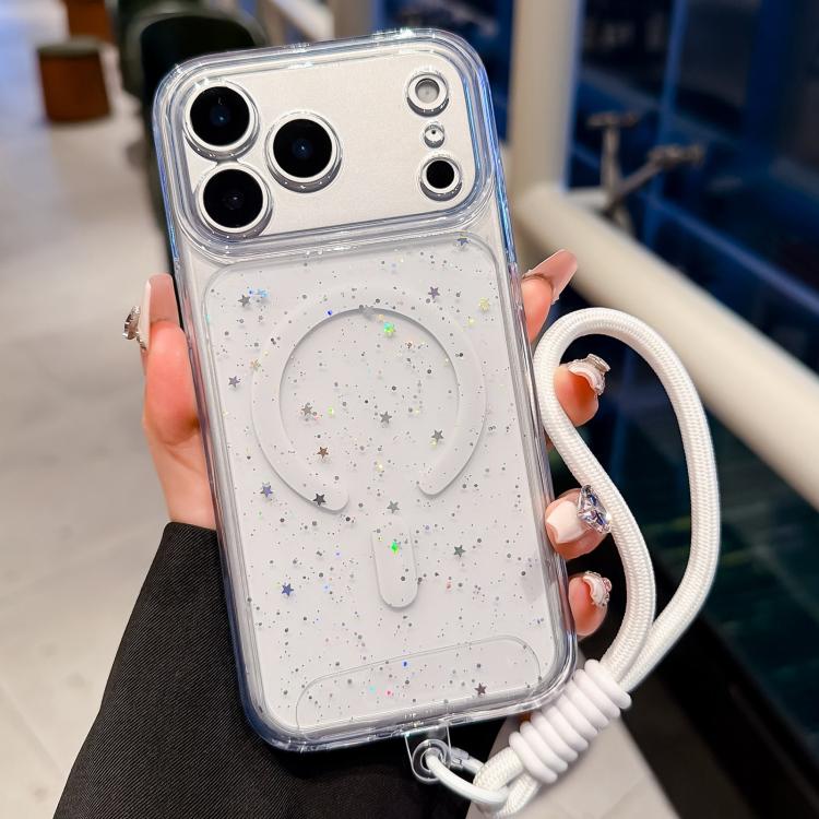 For iPhone 17 Pro Max Precise Hole Shockproof Gradient Epoxy Magnetic Phone Case With Lanyard