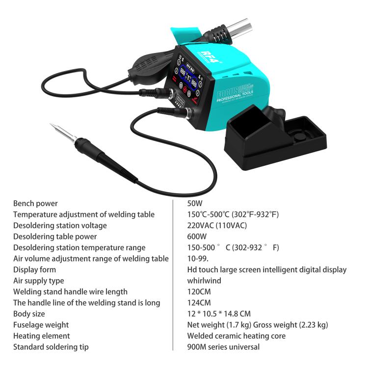 RF4 RF-H7 2 in 1 Digital Display Thermostatic Hot Air Gun Soldering Iron Station