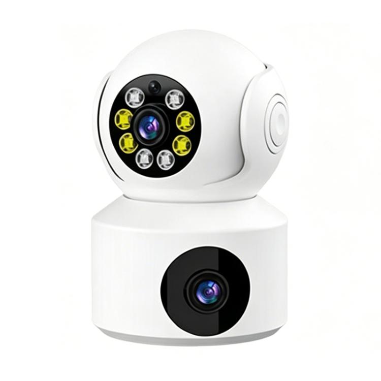360-Degree Rotating 1080P HD Night Vision Remote Dual-Lens Smart Surveillance Camera - White