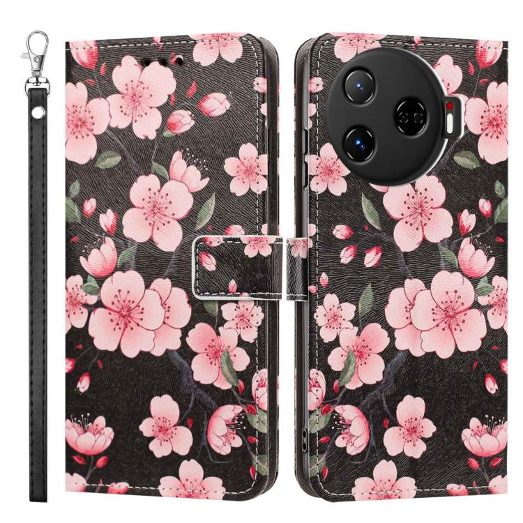 For Tecno Camon 30 Pro Painted Pattern Vegan Leather Phone Case with Strap