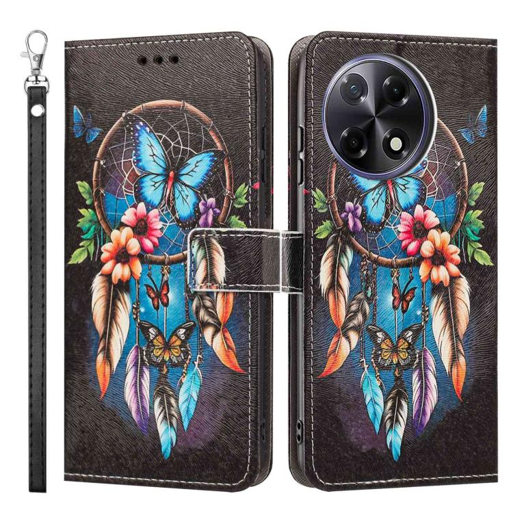 For Tecno Camon 30S/30S Pro Painted Pattern Vegan Leather Phone Case with Strap