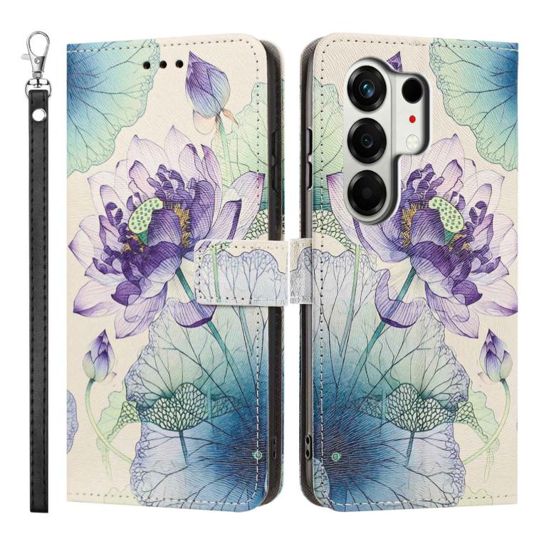 For Tecno Camon 50 4G/CN5 Painted Pattern Vegan Leather Phone Case with Strap