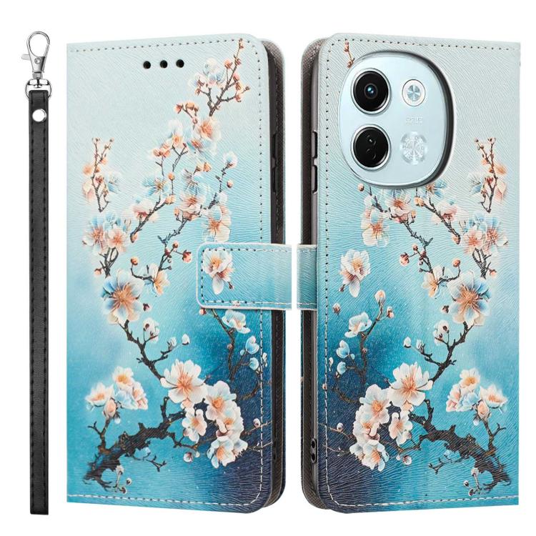 For Tecno Pova 6 Neo 5G/Spark 30 5G Painted Pattern Vegan Leather Phone Case with Strap