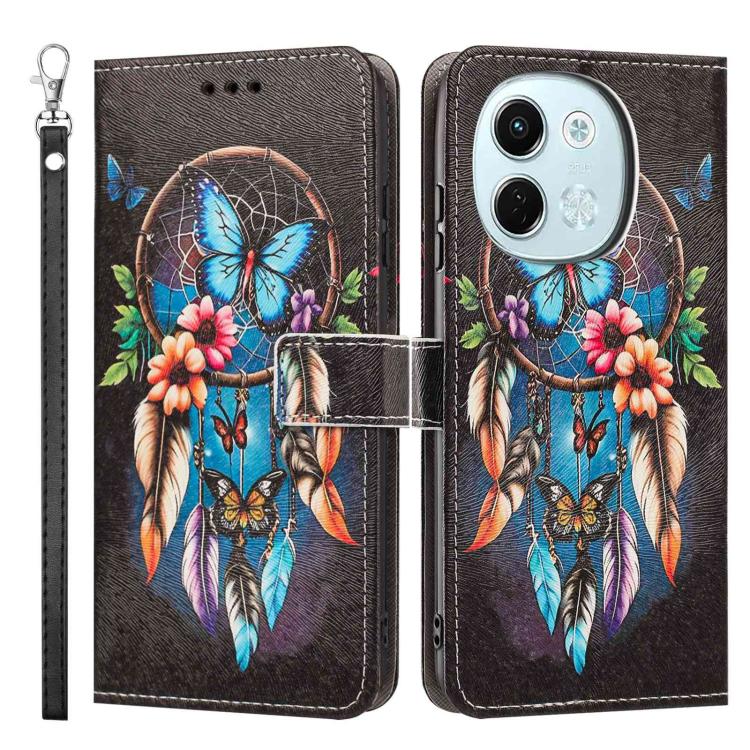 For Tecno Pova 6 Neo 5G/Spark 30 5G Painted Pattern Vegan Leather Phone Case with Strap