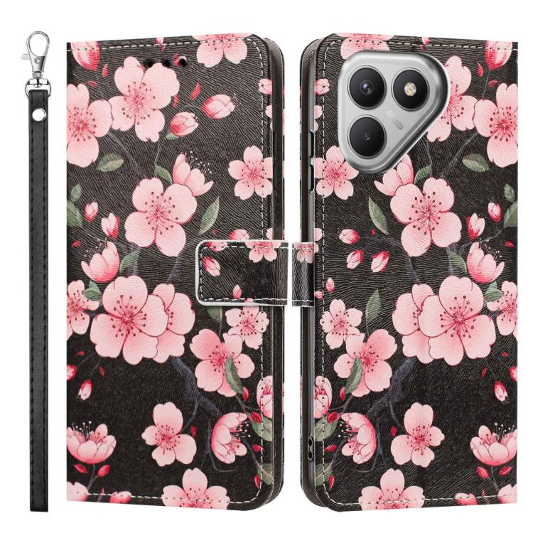 For Tecno Pova 7 4G Painted Pattern Vegan Leather Phone Case with Strap