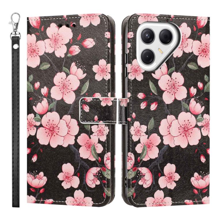 For Tecno Pova 7 5G Painted Pattern Vegan Leather Phone Case with Strap