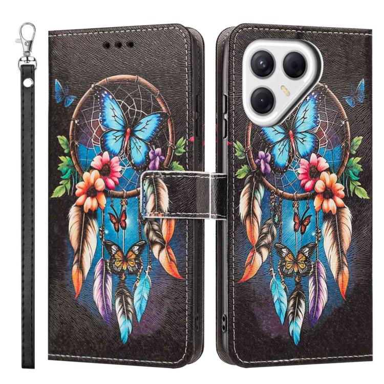 For Tecno Pova 7 5G Painted Pattern Vegan Leather Phone Case with Strap