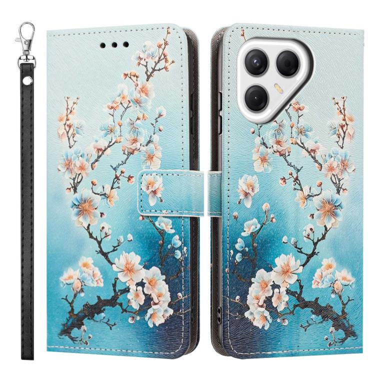For Tecno Pova 7 Ultra 5G Painted Pattern Vegan Leather Phone Case with Strap