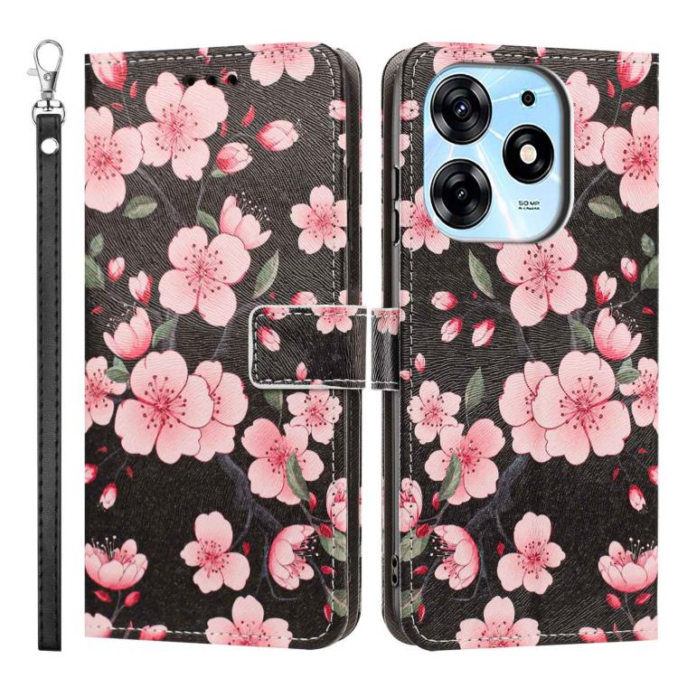 For Tecno Spark 10 Pro/K17 4G Painted Pattern Vegan Leather Phone Case with Strap