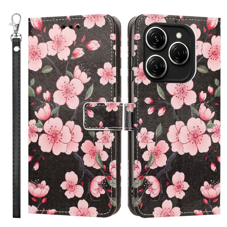 For Tecno Spark 20 Pro 5G Painted Pattern Vegan Leather Phone Case with Strap
