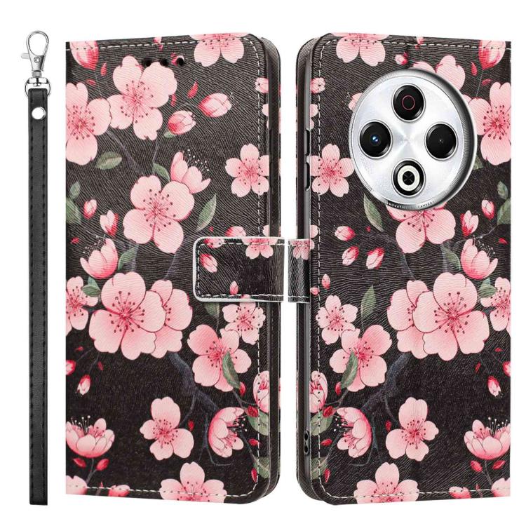 For Tecno Spark 30 Painted Pattern Vegan Leather Phone Case with Strap