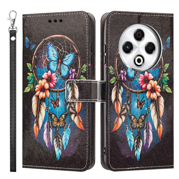 For Tecno Spark 30 Painted Pattern Vegan Leather Phone Case with Strap