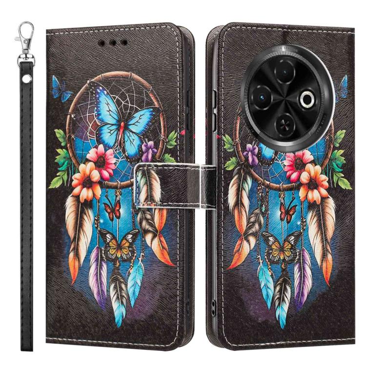 For Tecno Spark 30C Painted Pattern Vegan Leather Phone Case with Strap