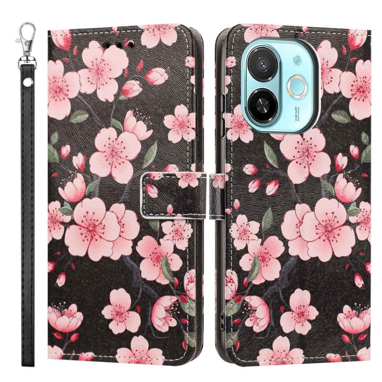 For Tecno Spark 30C 5G/Pop 9 5G Painted Pattern Vegan Leather Phone Case with Strap