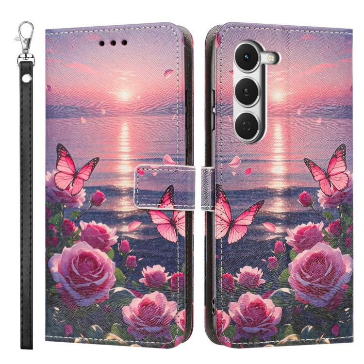 For Tecno Spark 40 Pro 4G Painted Pattern Vegan Leather Phone Case with Strap