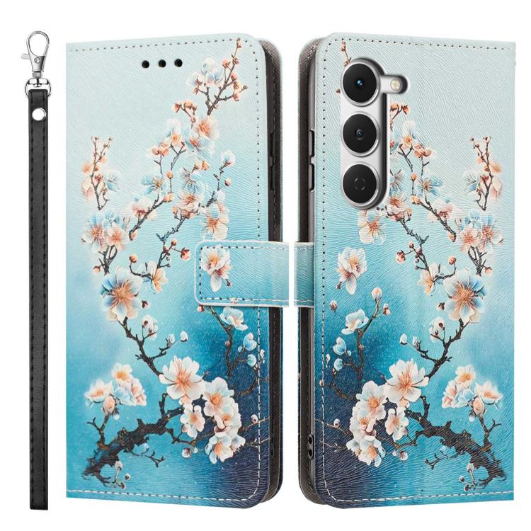For Tecno Spark 40 Pro 4G Painted Pattern Vegan Leather Phone Case with Strap