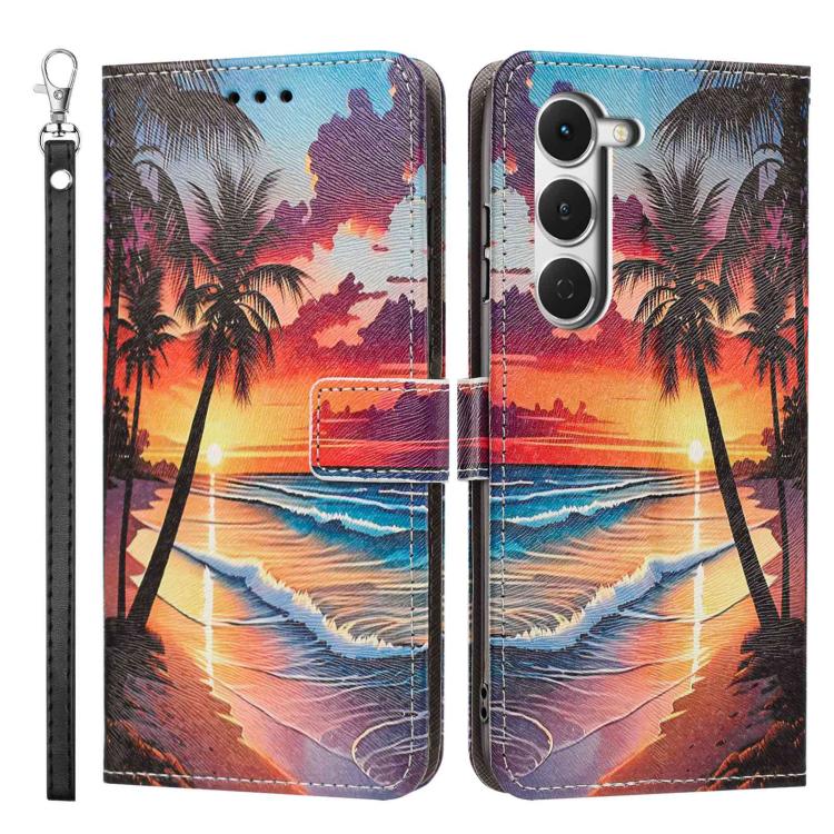 For Tecno Spark 40 Pro 4G Painted Pattern Vegan Leather Phone Case with Strap