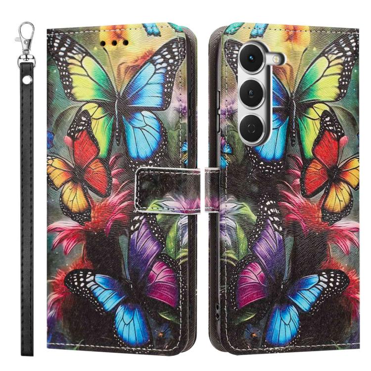 For Tecno Spark 40 Pro 4G Painted Pattern Vegan Leather Phone Case with Strap