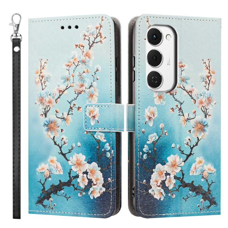 For Tecno Spark 40 Pro+ 4G Painted Pattern Vegan Leather Phone Case with Strap