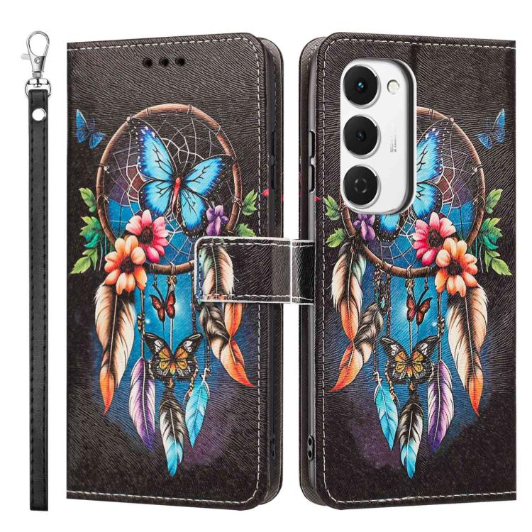 For Tecno Spark 40 Pro+ 4G Painted Pattern Vegan Leather Phone Case with Strap