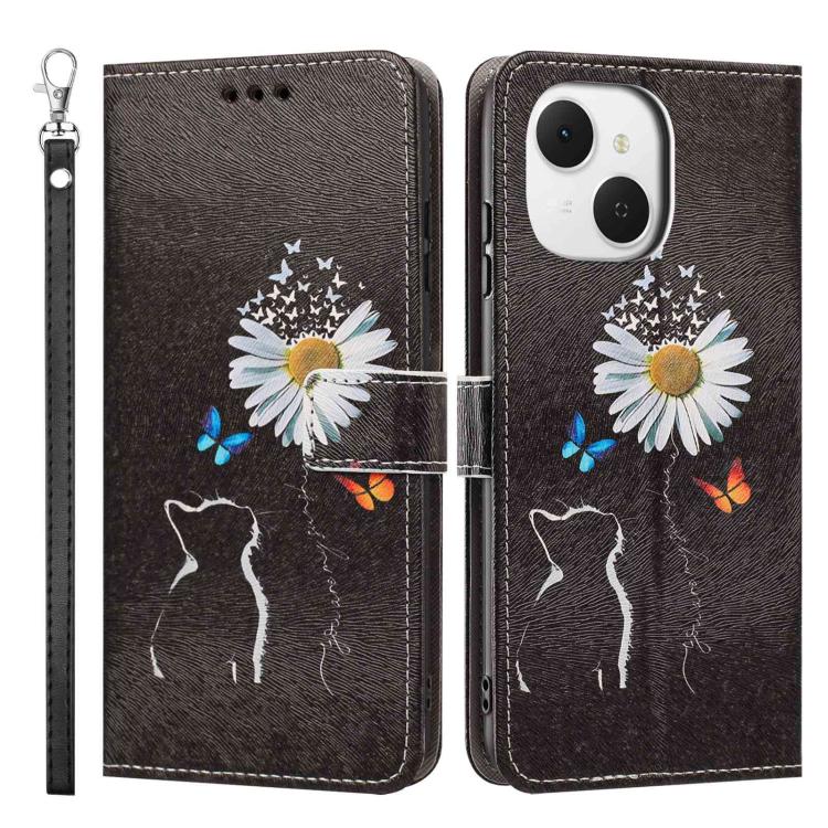 For Tecno Spark 40C Painted Pattern Vegan Leather Phone Case with Strap