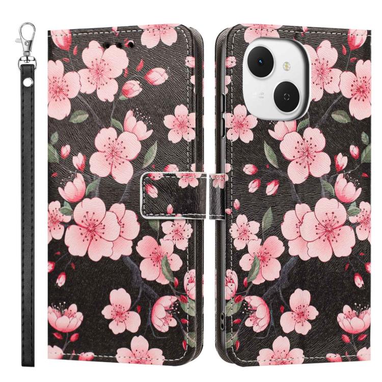 For Tecno Spark 40C Painted Pattern Vegan Leather Phone Case with Strap