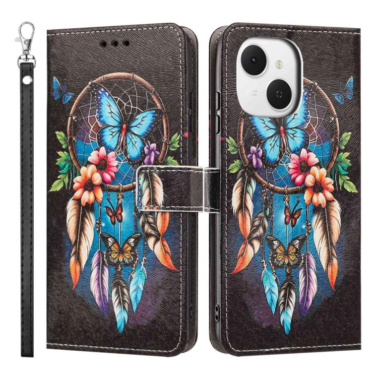 For Tecno Spark 40C Painted Pattern Vegan Leather Phone Case with Strap