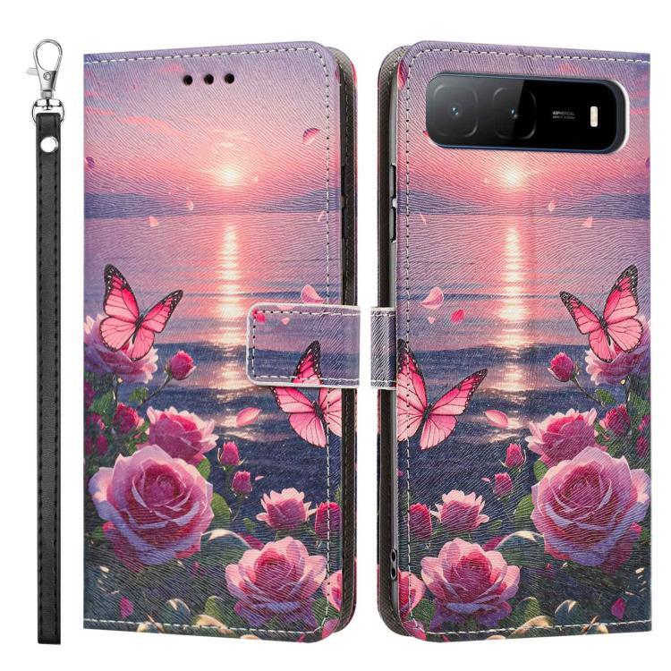 For Tecno Spark Go 5G 2025 Global Painted Pattern Vegan Leather Phone Case with Strap