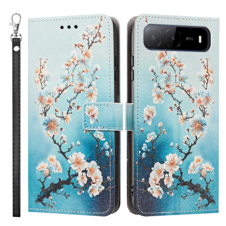 For Tecno Spark Go 5G 2025 Global Painted Pattern Vegan Leather Phone Case with Strap