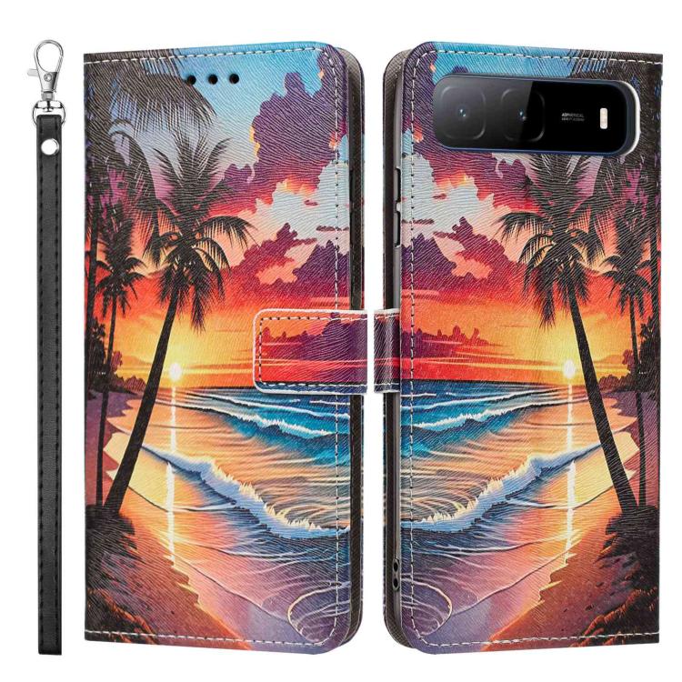 For Tecno Spark Go 5G 2025 Global Painted Pattern Vegan Leather Phone Case with Strap