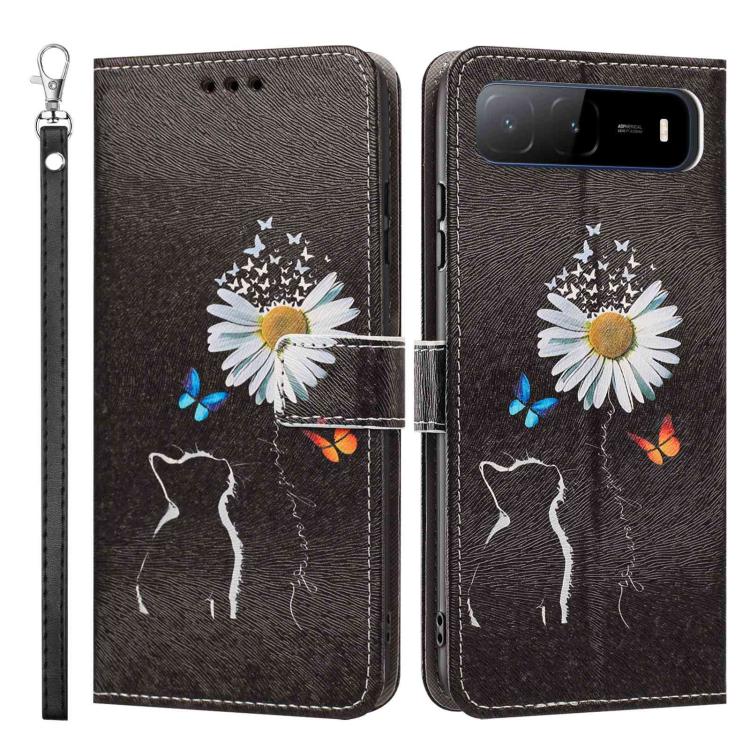 For Tecno Spark Go 5G 2025 Global Painted Pattern Vegan Leather Phone Case with Strap