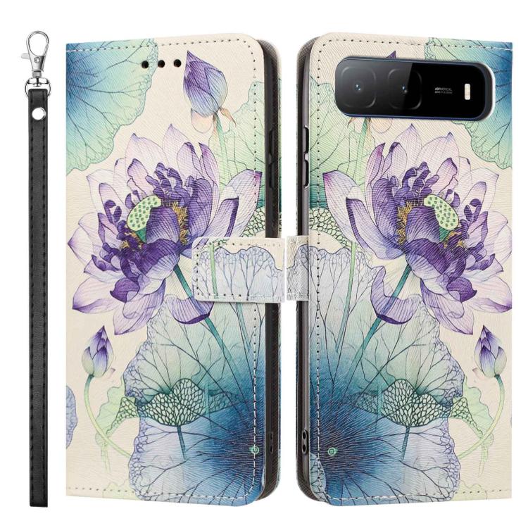 For Tecno Spark Go 5G 2025 Global Painted Pattern Vegan Leather Phone Case with Strap