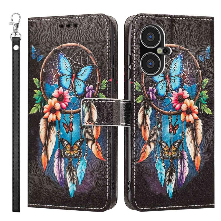 For Tecno Pova Neo 3 Painted Pattern Vegan Leather Phone Case with Strap