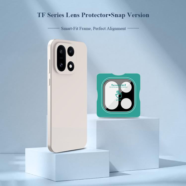 For  OnePlus 15 2pcs/Set LeReach TF Series Snap Version HD Wear-Resistant Camera Lens Glass Film - Black