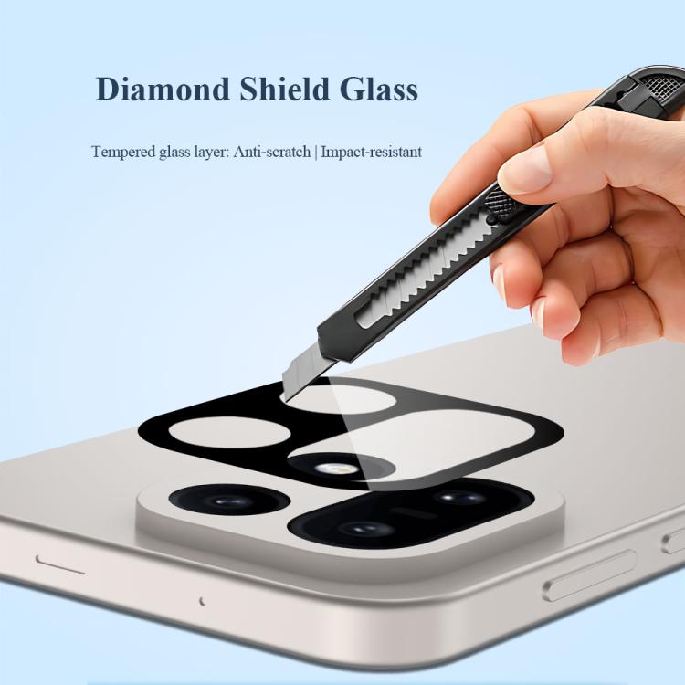 For  OnePlus 15 2pcs/Set LeReach TF Series Snap Version HD Wear-Resistant Camera Lens Glass Film - Black