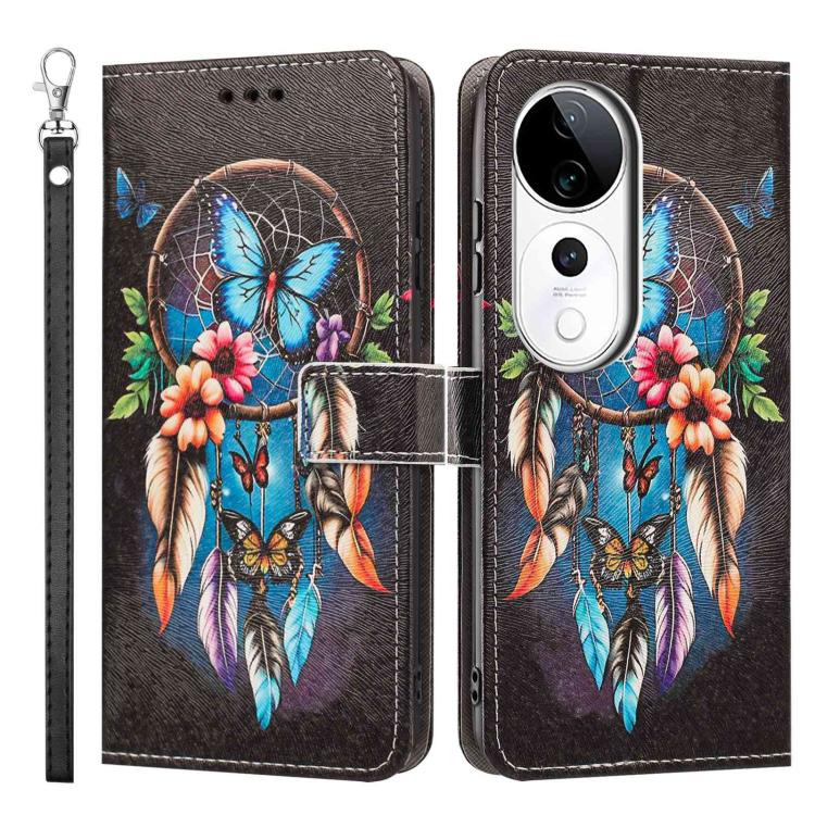 For vivo S19 Pro Painted Pattern Vegan Leather Phone Case with Strap