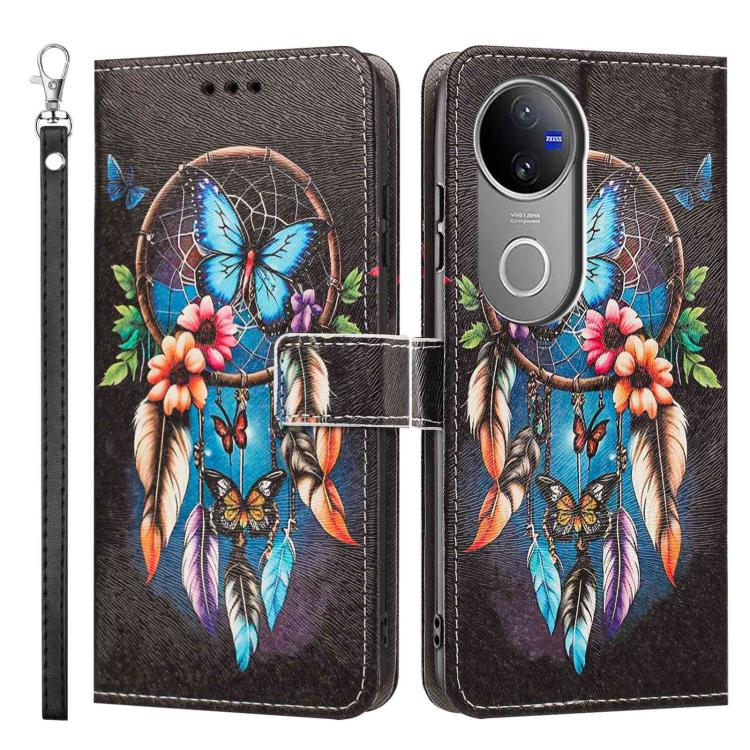 For vivo V50 5G Global/V50e Painted Pattern Vegan Leather Phone Case with Strap