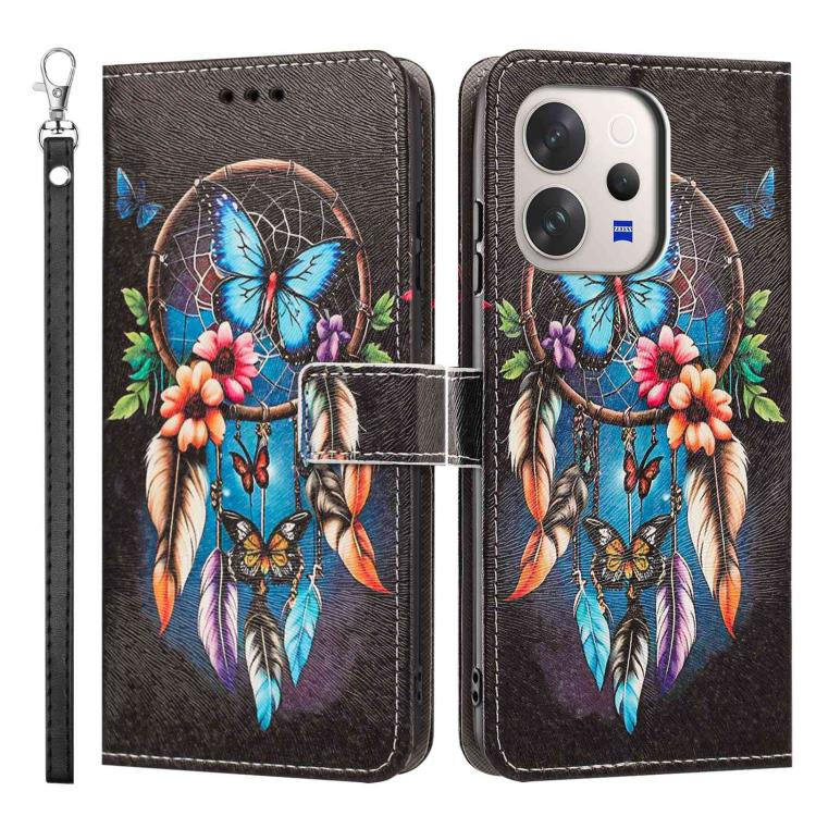 For vivo V70 5G Painted Pattern Vegan Leather Phone Case with Strap