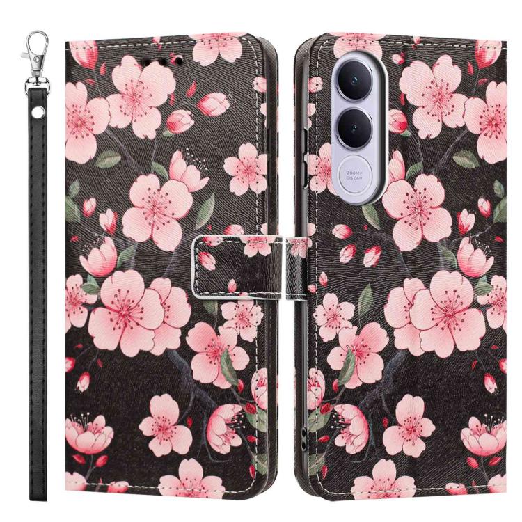 For vivo V70 FE 5G Painted Pattern Vegan Leather Phone Case with Strap