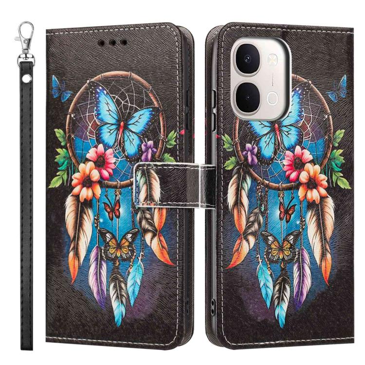 For vivo Y31d 4G / Y500i 5G Painted Pattern Vegan Leather Phone Case with Strap